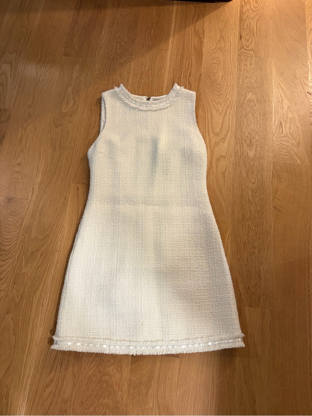 Alice + Olivia White Tweed Dress